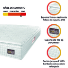 Colchão Casal Queen Espuma D33 Pillow Top Van Gogh 158x198x24