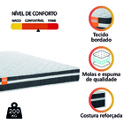 Colchão Casal Queen Molas Qatar 158x198x22cm Branco / Preto -