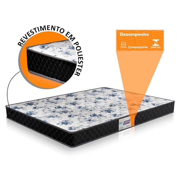 Colchão D33 Casal 1,28 X 1,88 Preto Espuma Supreme Gazin | Leroy