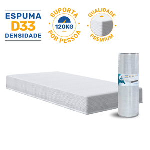 Colchão De Espuma D33 One Face Enrolado Confortluck Solteiro 88cm