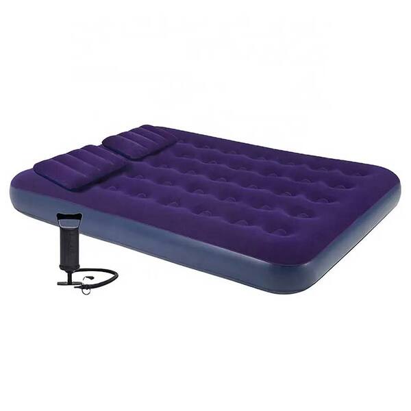 Colchão Inflável Casal Aveludado 2 Travesseiros + Bomba De In