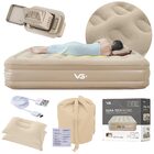Colchão Inflável Casal Queen Raised Bege Elevado Com Bomba Lí