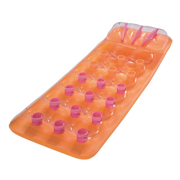 Colchao Inflavel Para Piscina Bestway Com Apoio De Cabeca E Estrutura Reforcada Disponivel Em 3 Cores Laranja Leroy Merlin