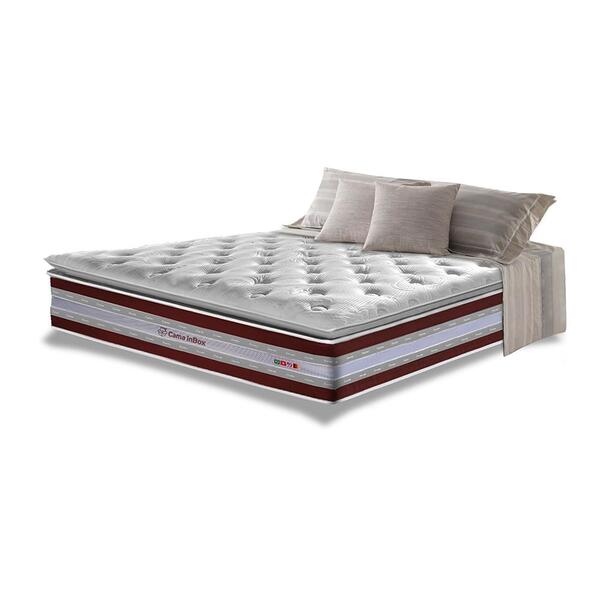 Colchão King De Molas Ensacadas D33 Com Pillow Top Cama Inbox