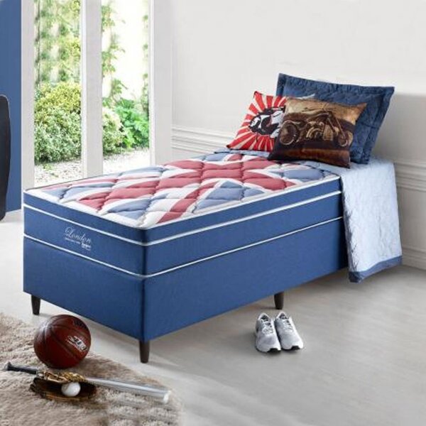 Colchão London Superlastic 88x188 Com Box 41643 Anjos