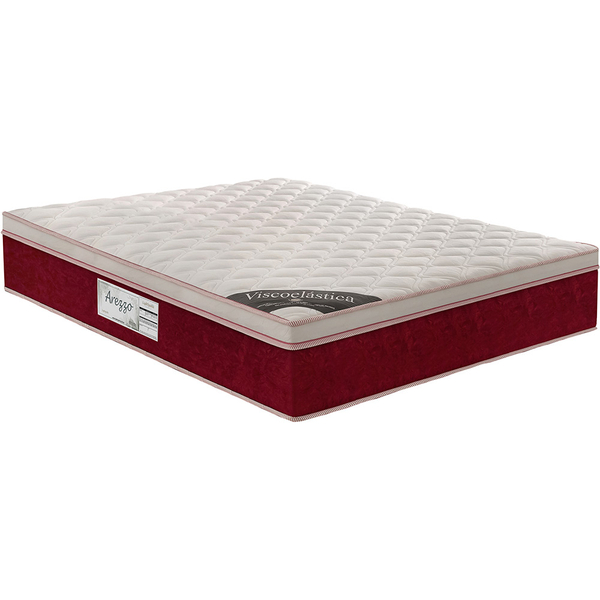 Colchão Molas Ensacadas Casal Suede(1.38x1.88) Vermelho