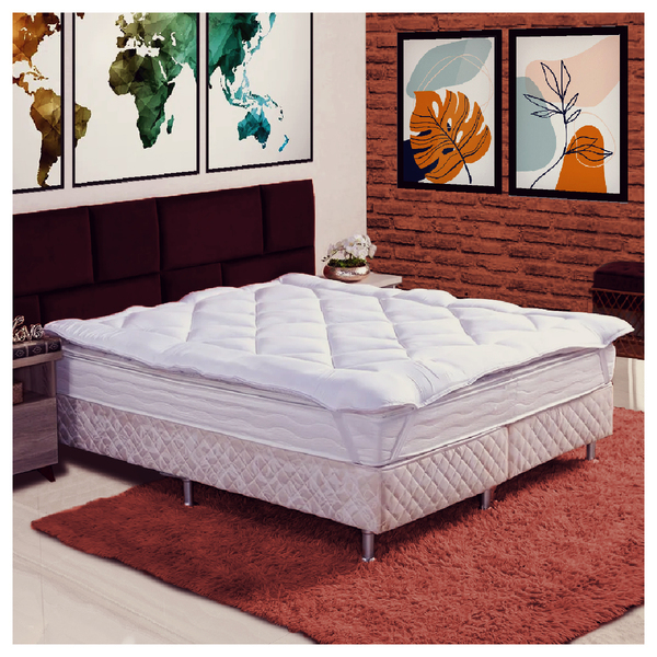 Colchão Pillow Top 400 Fios Queen Matelado 1,88x1,60m Metros