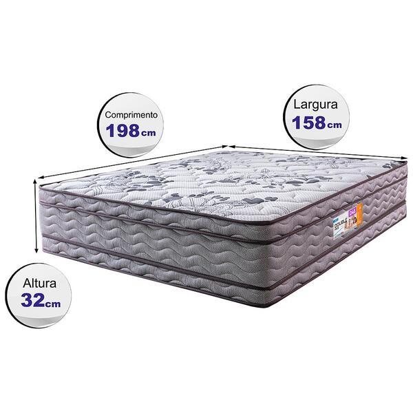 Colchão Queen 158x198x32 Double Face Espuma D45 Cinza | Leroy Merlin