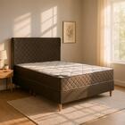 Colchão Queen Milão + Box + Cabeceira 158x210x65