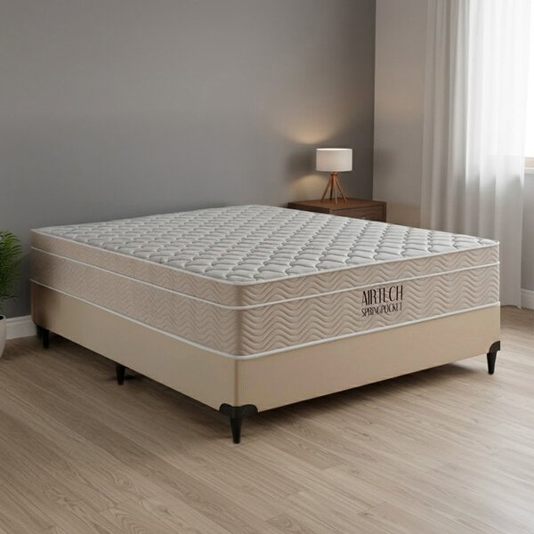 Colchão Queen Mola Ensacada 158cmx25cmx198cm Airtech Spring Pocket
