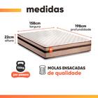 Colchão Queen Molas Ensacadas Bali 158x198x22cm