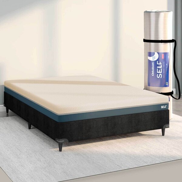 Colchão Queen Ortobom Bed In Box Self 158x198x17 Azul/branco
