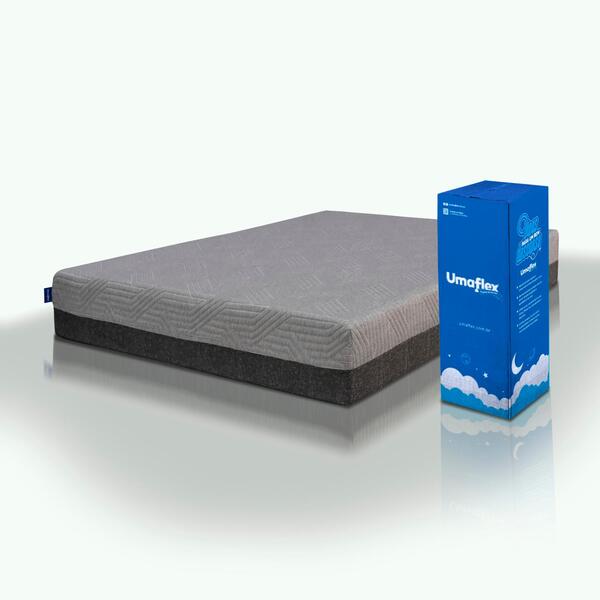 Colchão Queen Size 158 X 198 X 25 Branco E Azul Umaflex Fit V