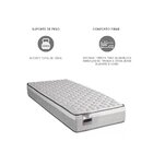 Colchão Solteiro  Mola Ensacada Hanover 22x88x188cm Cinza/bra