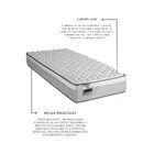 Colchão Solteiro  Mola Ensacada Hanover 22x88x188cm Cinza/bra