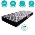 Colchão Solteiro Bordado Espuma D28 Antialérgico Antiácaro 18