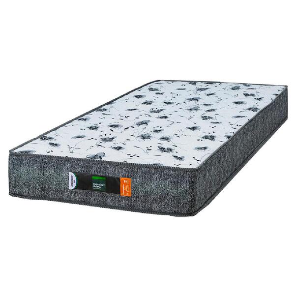 Colchão Solteiro De Espuma Semi  Extra Firme Cinza 78x188x18c