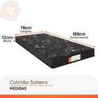 Colchão Solteiro Espuma D20 Estampa Bambu 78x188x12cm