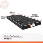 Colchão Solteiro Espuma D20 Estampa Bambu 88x188x12cm