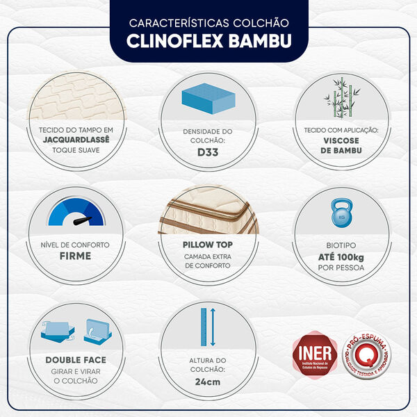 Colchão Solteiro Espuma D33 Americanflex Clinoflex Bambu 100x