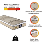 Colchão Solteiro Espuma D33 Fort Gazin 88x188x21cm Bege/branc