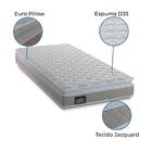 Colchão Solteiro Espuma D33 Millenium 88x188x19cm Bege/branco