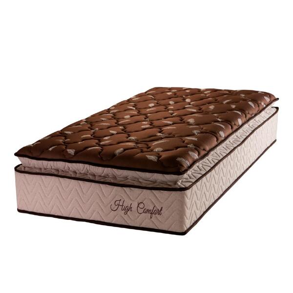 Colchão Solteiro Espuma Pillow Top High Comfort 88x188x34cm M