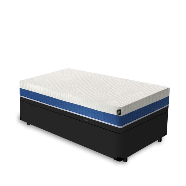 Colchão Solteiro Luck Original + Box Baú Preta 88cm