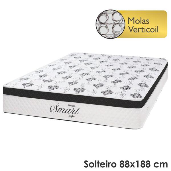Colchão Solteiro Padrão Verticoil Smart Preto Sistema C/ Anti