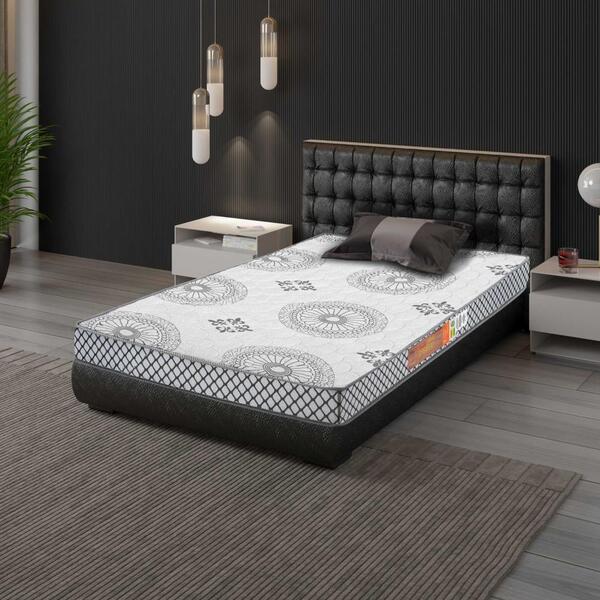 Colchão Solteiro Pérola Variante Preto Com Cinza 88 X 188 X 1