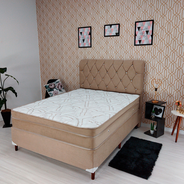 Colchão Terapêutico Molas Ensacadas Casal Suede Areia