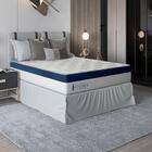 Colchão Viúva Molas Ensacadas Suede Veludo Azul