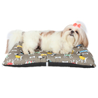 Colchonete Cama Pet G 82x60 Marrom Estampa Cachorrinhos C1