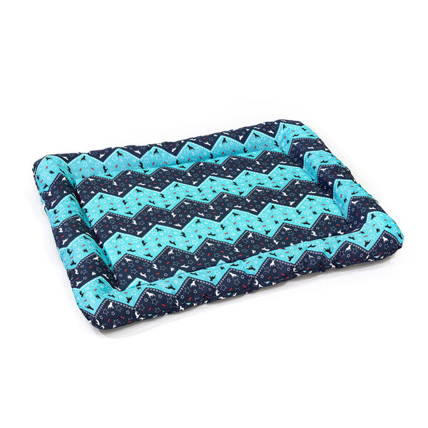 Colchonete Pet Estampado Azul Para Cachorro Ou Gato 80cm X 60