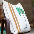 Coleção Náutica - Almofada Coqueiros Quadrada Tipo:completa