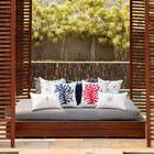 Coleção Náutica - Almofada Coral Azul Marinho Quadrada Tipo:c