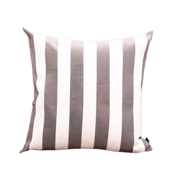Coleção Náutica - Almofada Listras Cinza Quadrada Tipo:soment