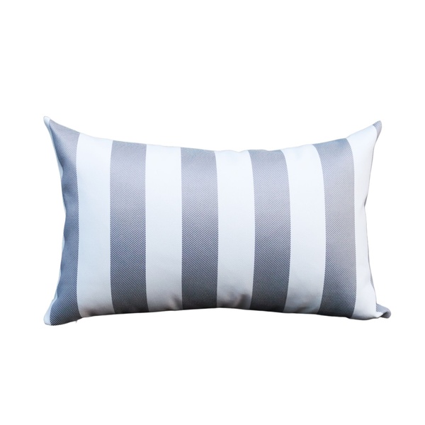 Coleção Náutica - Almofada Listras Cinza Retangular Tipo:comp