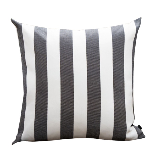 Coleção Náutica - Almofada Listras Preta Quadrada Tipo:comple