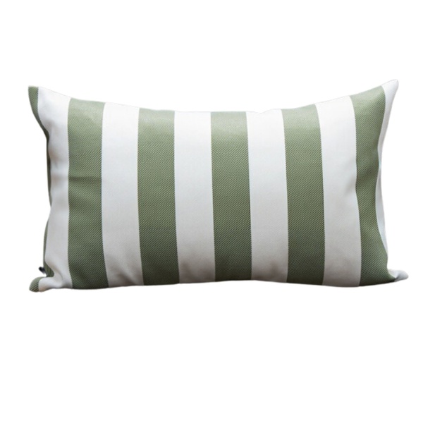 Coleção Náutica - Almofada Listras Verde Retangular Tipo:comp
