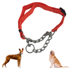 Coleira 2.5cm Ajustavel Elo Torcido Aço Guia Corrente Enforca