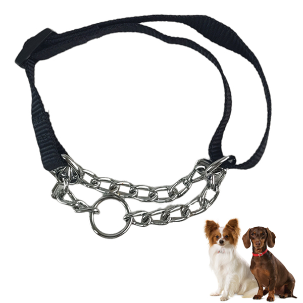 Coleira Ajustavel Guia 1.5cm Aço Elo Torcido Caes Pet Cachorr