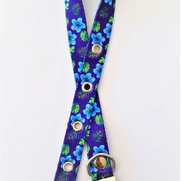 Coleira Cachorro Smooty Pet Ilhós P Estampada Azul Marinho