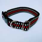 Coleira Cachorro Smooty Pet M Listrada - 1 Preto/branco/verme