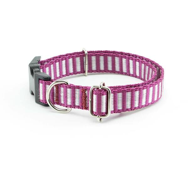 Coleira Cachorro Smooty Pet P Listrada Vinho/branco