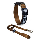 Coleira com Guia para Cachorro e Gato M em Tecido Caqui Fábrica Pet