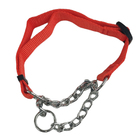 Coleira Corrente Nylon 2.5cm Enforcador Aço Elo Torcido Cacho