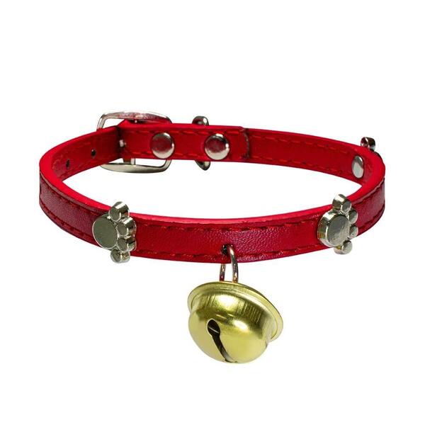 Coleira De Cachorro Com Sino Pequeno Em Couro Sintético Verme