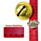 Coleira De Cachorro Com Sino Pequeno Em Couro Sintético Verme