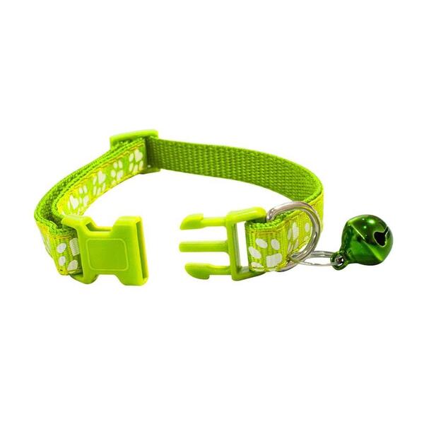 Coleira De Cachorro Verde Fluorescente Com Sino Pequeno - Cas